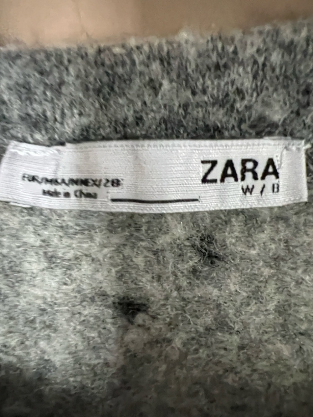 Zara Gray Distressed Hole-Detail Sweatshirt - Picture 2 of 5